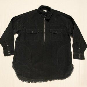 Offline by Aerie Corduroy Quarter Zip Shacket Oversized Womens Medium Shirt